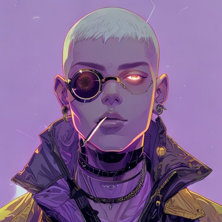 Bald character with aviator sunglasses